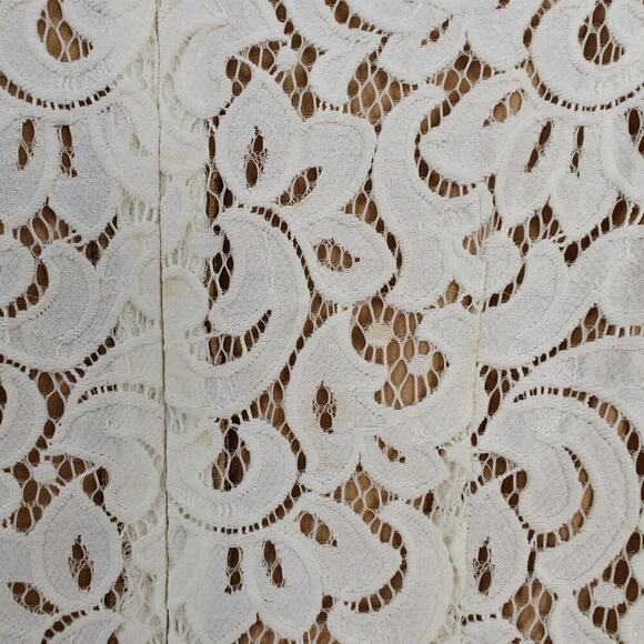 Misha Collection Rosie Lace Overlay Sheath Dress Size Small Ivory & Nude Stretch - Picture 12 of 14